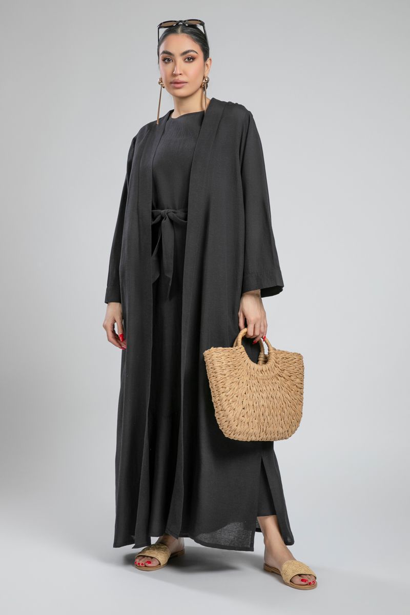 Open Maxi Abaya with Side Slits