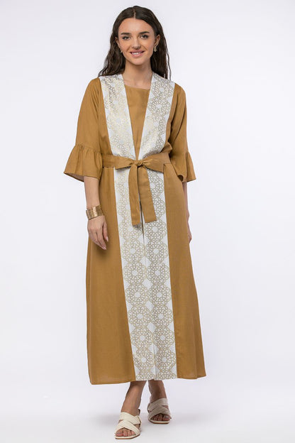 Abaya with Subtle Sheer Detailing