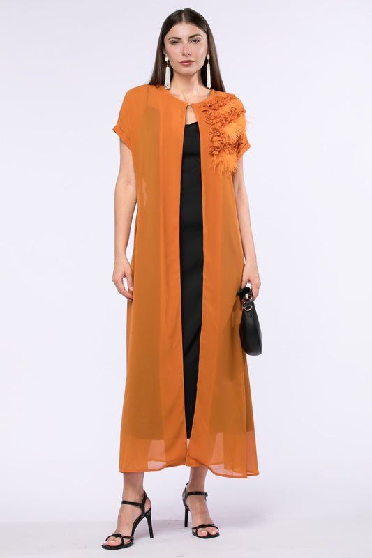 Printed women mkhawer dress with embroidery