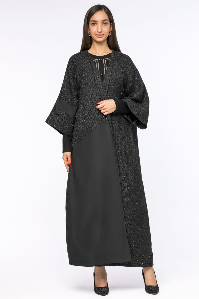 Printed women mkhawer dress with embroidery